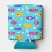 Bright Colorful Cartoon Fish Pattern Blue Blikjeskoeler (Achterkant)