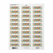 Bright Colorful Checkerboard Retouradres Etiket (Full Sheet)