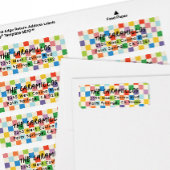 Bright Colorful Checkerboard Retouradres Etiket