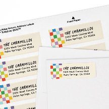 Bright Colorful Checkerboard Retouradres