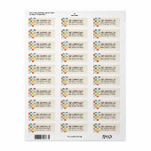 Bright Colorful Checkerboard Retouradres Etiket (Full Sheet)