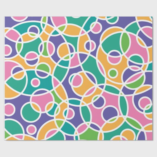 Bright Colorful Crazy Circles Pattern Cadeaupapier (Vlak)