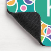 Bright Colorful Crazy Circles Pattern Monogram Muismat (Hoek)