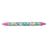 Bright Colorful Crazy Circles Pattern Monogram Zwarte Inkt Pen (Voorkant)