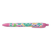 Bright Colorful Crazy Circles Pattern Monogram Zwarte Inkt Pen (Bodem)
