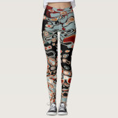 Bright Colorful Crazy Wavy Abstract Pattern Leggings (Voorkant)