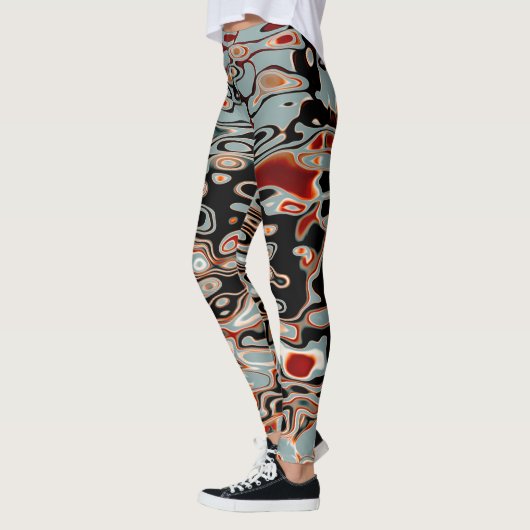 Bright Colorful Crazy Wavy Abstract Pattern Leggings (Links)