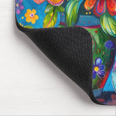 Bright Colorful Floral Muismat (Hoek)