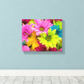 BRIGHT COLORFUL FLOWERS CANVAS AFDRUK (Insitu (Houten vloer))
