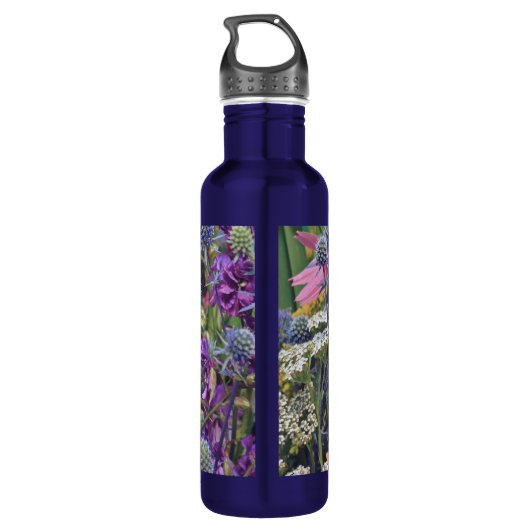 Bright Colorful Flowers Personalised Waterfles (Achterkant)