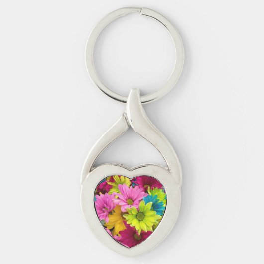 BRIGHT COLORFUL FLOWERS SLEUTELHANGER (Voorkant)