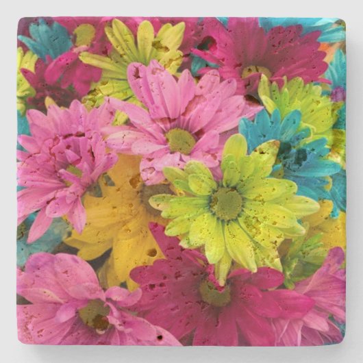 BRIGHT COLORFUL FLOWERS STENEN ONDERZETTER (Voorkant)
