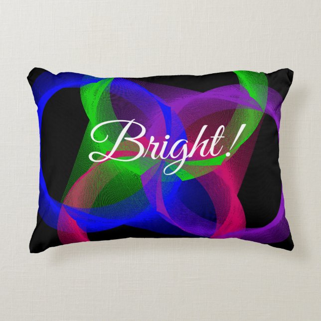 Bright Colorful Geometric Circular Accent Pillow Kussen (Voorkant)