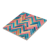 Bright Colorful Herringbone Pattern Tegeltje (Zijkant)