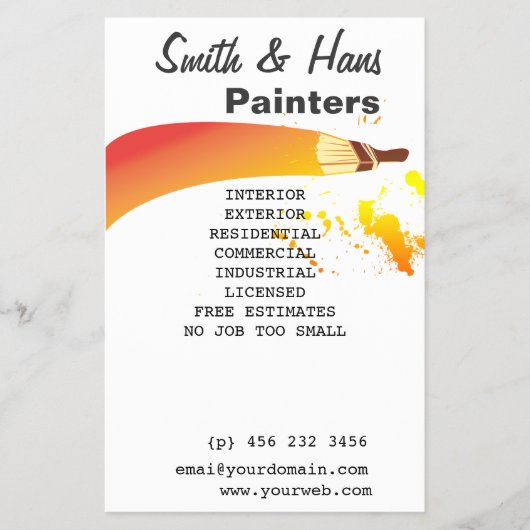 Bright Colorful House Painter Artist Flyer (Voorkant)