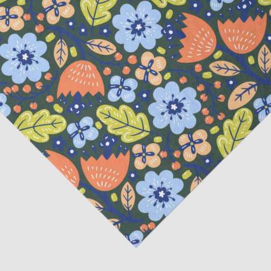 Bright Colorful Modern Pretty Flower Pattern Tissuepapier (Detail)