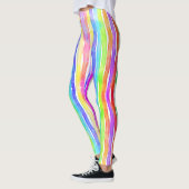 Bright Colorful Modern Striped Yoga Capri Leggings (Links)