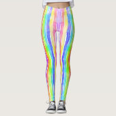 Bright Colorful Modern Striped Yoga Capri Leggings (Voorkant)