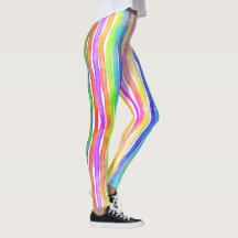 Bright Colorful Modern Striped Yoga Capri