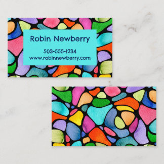Bright Colorful Neurographic Watercolor Art Visitekaartje