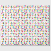 Bright Colorful Paw Prints Pattern Cadeaupapier (Vlak)