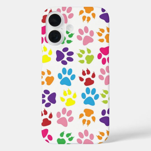 Bright Colorful Paw Prints Pattern Case-Mate iPhone Case (Achterkant)