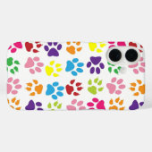 Bright Colorful Paw Prints Pattern Case-Mate iPhone Case (Achterkant (horizontaal))