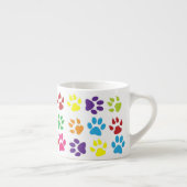 Bright Colorful Paw Prints Pattern Espresso Kop (Rechts)
