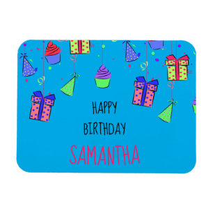 Bright & Colorful - Personalized Happy Birthday Magneet