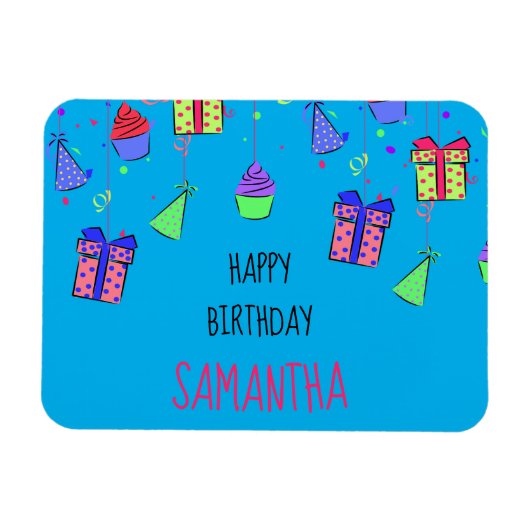 Bright & Colorful - Personalized Happy Birthday Magneet (Horizontaal)