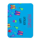 Bright & Colorful - Personalized Happy Birthday Magneet (Verticaal)