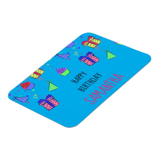 Bright & Colorful - Personalized Happy Birthday Magneet (Linkerzijde)
