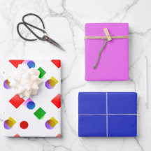 Bright Colorful Pink and Blue Wrapping Paper