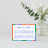 Bright Colorful Playful Abstract Baby Shower Books Informatiekaartje (Staand voorkant)
