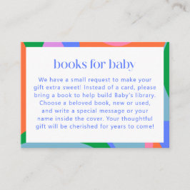 Bright Colorful Playful Abstract Baby Shower Books Informatiekaartje