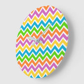 Bright Colorful Rainbow Chevron Pattern Grote Klok (Hoek)