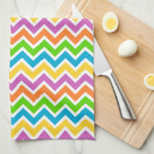 Bright Colorful Rainbow Chevron Pattern Theedoek (Quarter Fold)