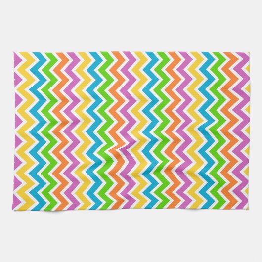 Bright Colorful Rainbow Chevron Pattern Theedoek (Horizontaal)