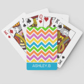 Bright Colorful Rainbow Chevron Personalised Pokerkaarten (Achterkant)