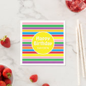 Bright Colorful Rainbow Striped Custom Birthday Servet (Insitu)