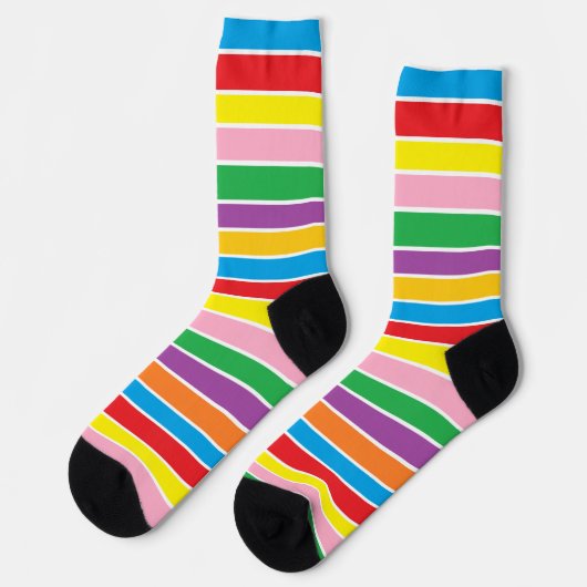 Bright Colorful Rainbow Striped Sokken (Links)