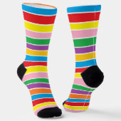 Bright Colorful Rainbow Striped Sokken (Gebogen)