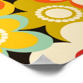 Bright Colorful Retro Cute Floral Pattern Poster (Hoek)