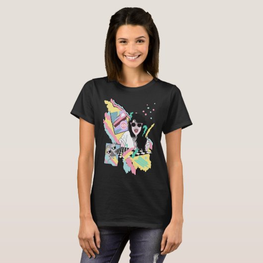 Bright & Colorful Slum Cartel 80s Girl T-shirt (Voorkant volledig)