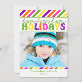 BRIGHT Colorful Stripes-kerstkaart Feestdagenkaart
