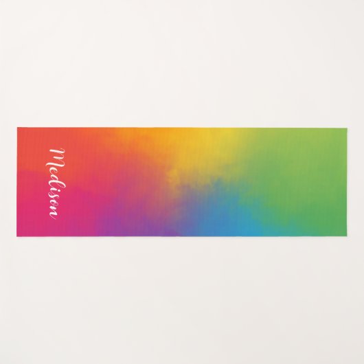Bright Colorful Watercolor Rainbow  Yogamat (Voorkant (horizontaal))