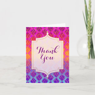 Bright Colors Arabian Moroccan Theme Thank You Bedankkaart