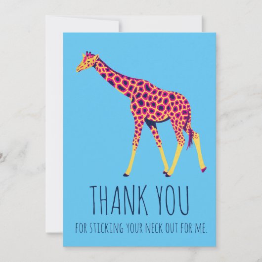 Bright colors giraffe thank you card bedankkaart (Voorkant)