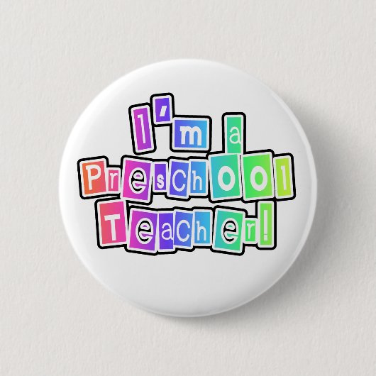 Bright Colors Preschool leraar Ronde Button 5,7 Cm (Voorkant)