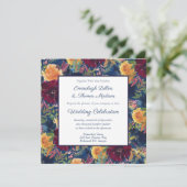 Bright Colors Waterverf Bloemenpatroon Bruiloft Kaart (Staand voorkant)